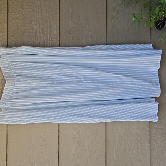 Torrid Tea length Rayon Slub Ruffle Top Skirt Set Sunday Stripe Cloud Dancer - Picture 10 of 14